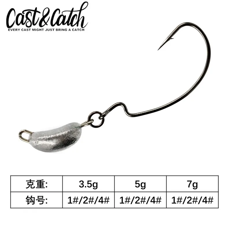 Señuelo fundido y atrapa granos de café, grupo de pesca de Texas gratis, cruce de obstáculos, anzuelo de manivela anticolgante, anzuelo invertido, pesca al aire libre - imagen 4