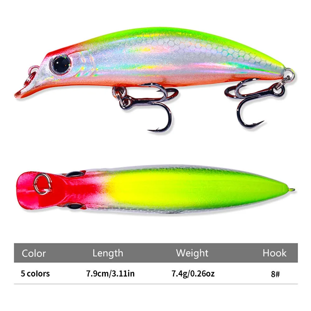 Señuelo de Pesca Minnow 7,4g 7,9 cm Jerkbait hundimiento agua completa Accesorios de Pesca carpa Lucio lubina pescado Leurre Isca Pesca Artificial - imagen 5