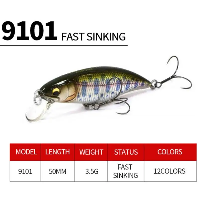 Pesca 50mm 3,5g Swimbaits lubina pez grande Crankbaits señuelo de pesca Wobblers flotantes para Lucio Minnow señuelo aparejos de pesca - imagen 3