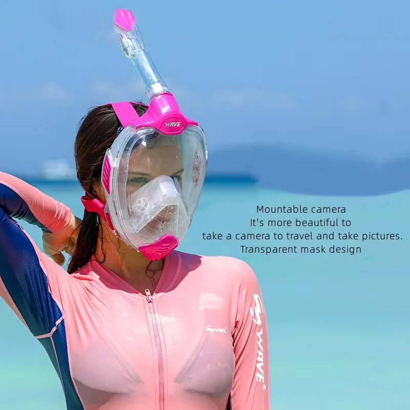Equipo de buceo: gafas de buceo libre, respiración y natación de secado completo de alta definición Máscara de snorkel antiniebla de marco grande - imagen 5