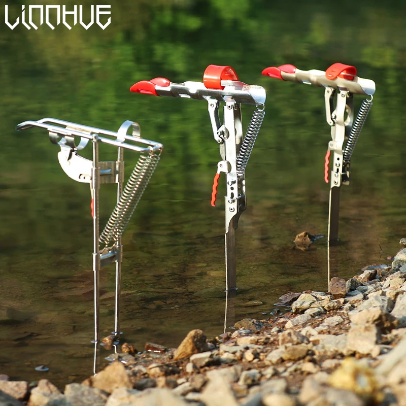 Portacañas plegable con resorte automático – Inoxidable