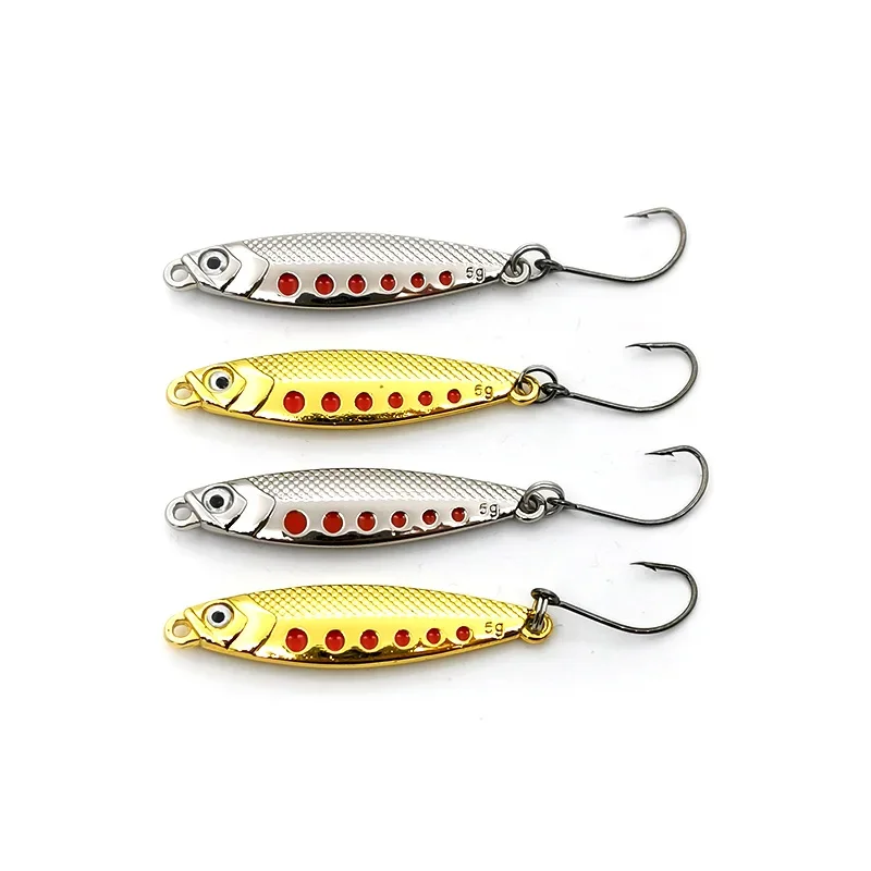 OUTKIT nuevo Mini señuelo de Pesca 2/3/5g cuchara señuelos de Metal Spinnerbait Minnow pez pequeño anzuelo individual Jig Stream cebos de trucha Pesca caliente - imagen 5