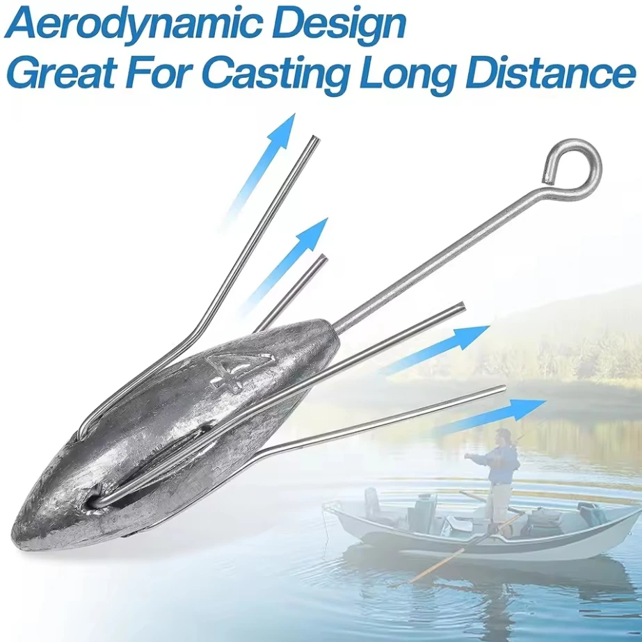 5 uds Sputnik plomo Surf herramienta de pesca cola larga agua salada Surf fundición plomos bagre playa araña pesas lubina aparejos de pesca - imagen 4