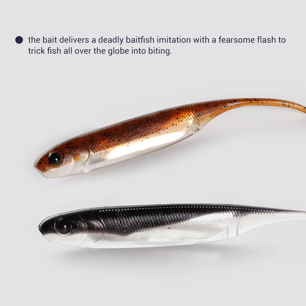 Noeby Swing-cebo suave de impacto, 7,5 cm, 1,3g, 10cm, 3g, señuelo de pesca, Pin de aguja Artificial, cola, cebos de silicona, hilo, señuelos blandos de gusano - imagen 5