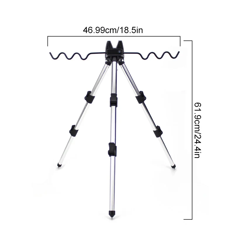 WEIHE A #   Soporte retráctil para caña de pescar, trípode de sección corta, marco de torreta plegable de aleación de aluminio grueso - imagen 4