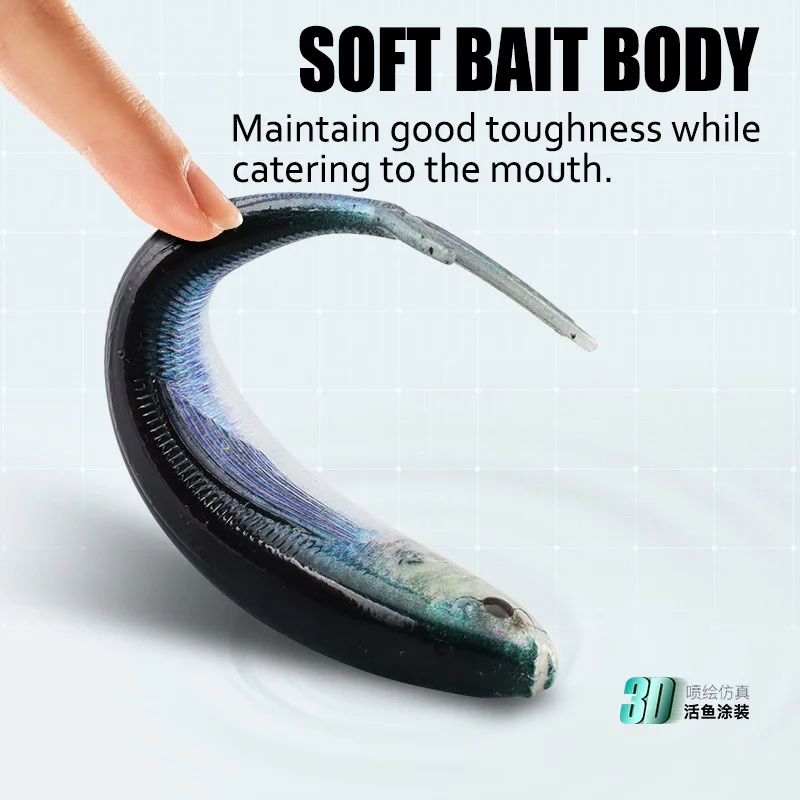 Señuelos blandos 3D con pintura real y cola Softbait – Cebo pesca - imagen 4