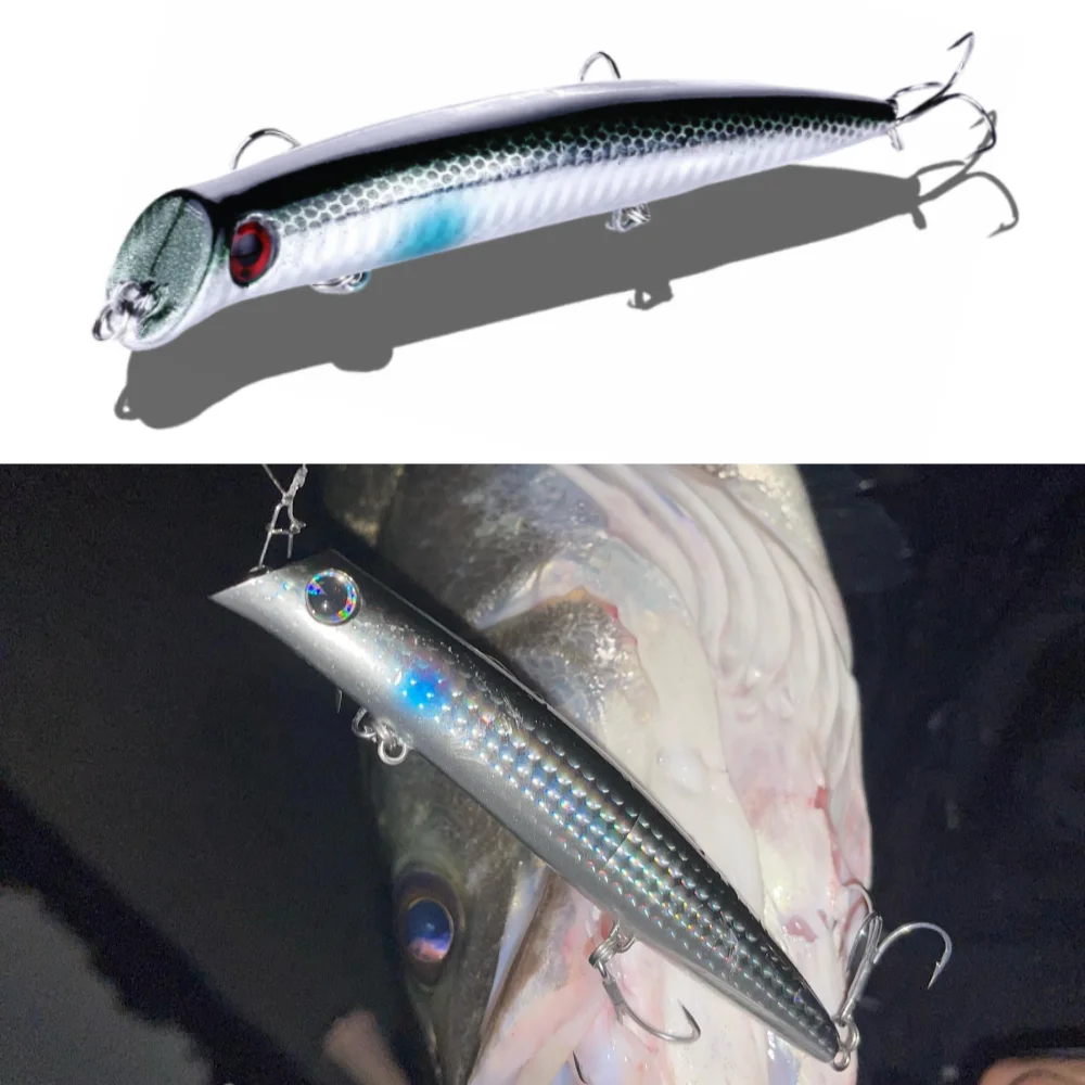 TSUYOKI Señuelos tipo lápiz Profundidad flotante 20 cm-60 cm Cebos rodantes y oscilantes Agua salada Fundición larga Ima Slim Komomo 130 Stickbait Minnow