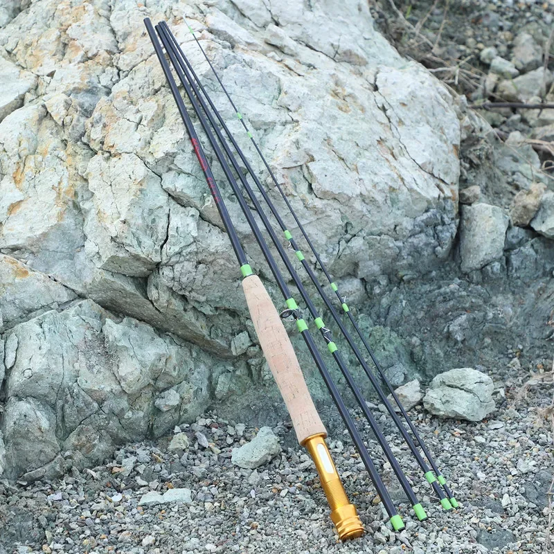 Sougayilang 2,7 M 5 secciones caña de pescar con mosca 9" # Cañas de pescar con mosca de fibra de carbono con mango de Metal, aparejos de pesca para lago y río, 5 - imagen 2