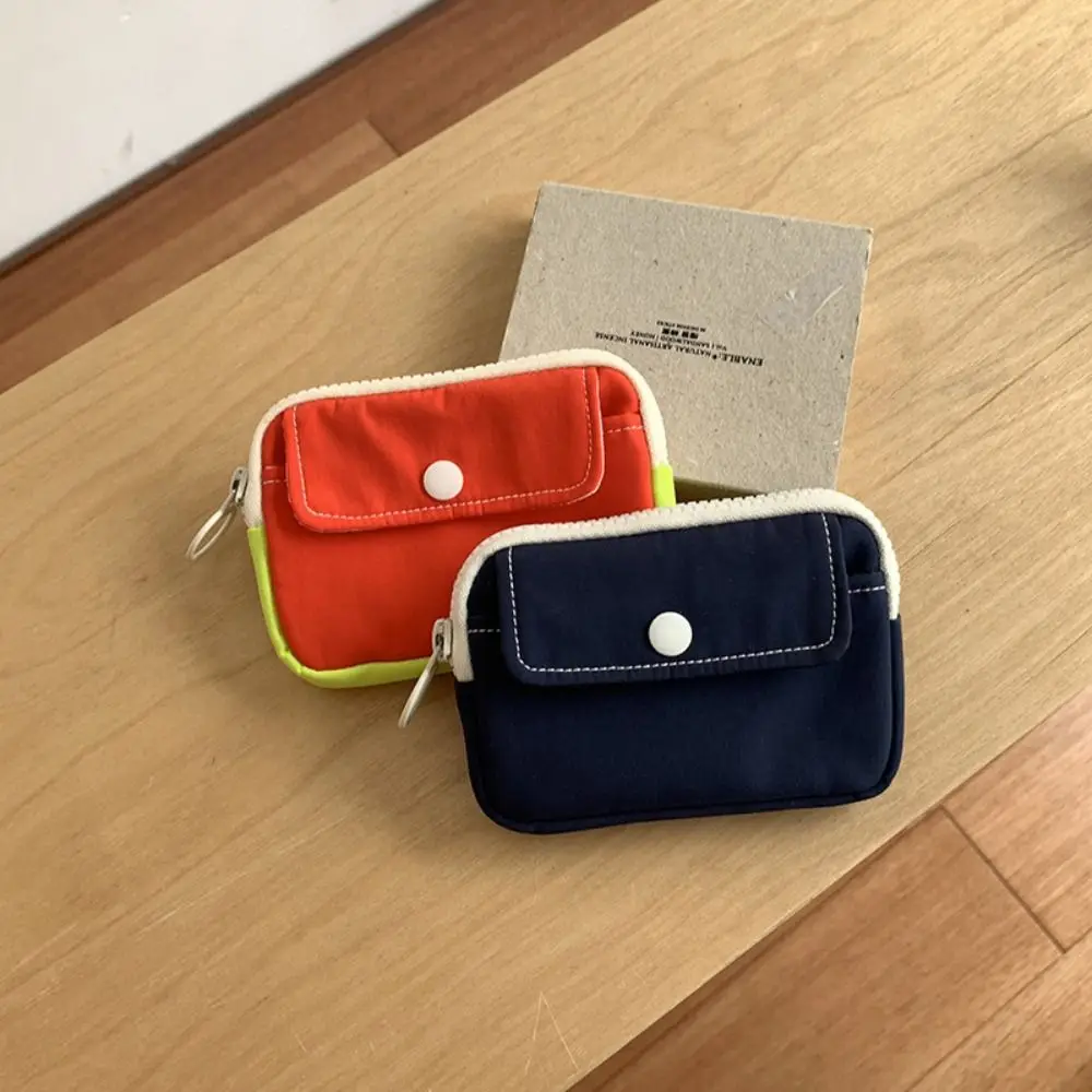 Nuevo Monedero de Color sólido, billetera ligera de lona para efectivo, Mini bolso para auriculares, - imagen 2