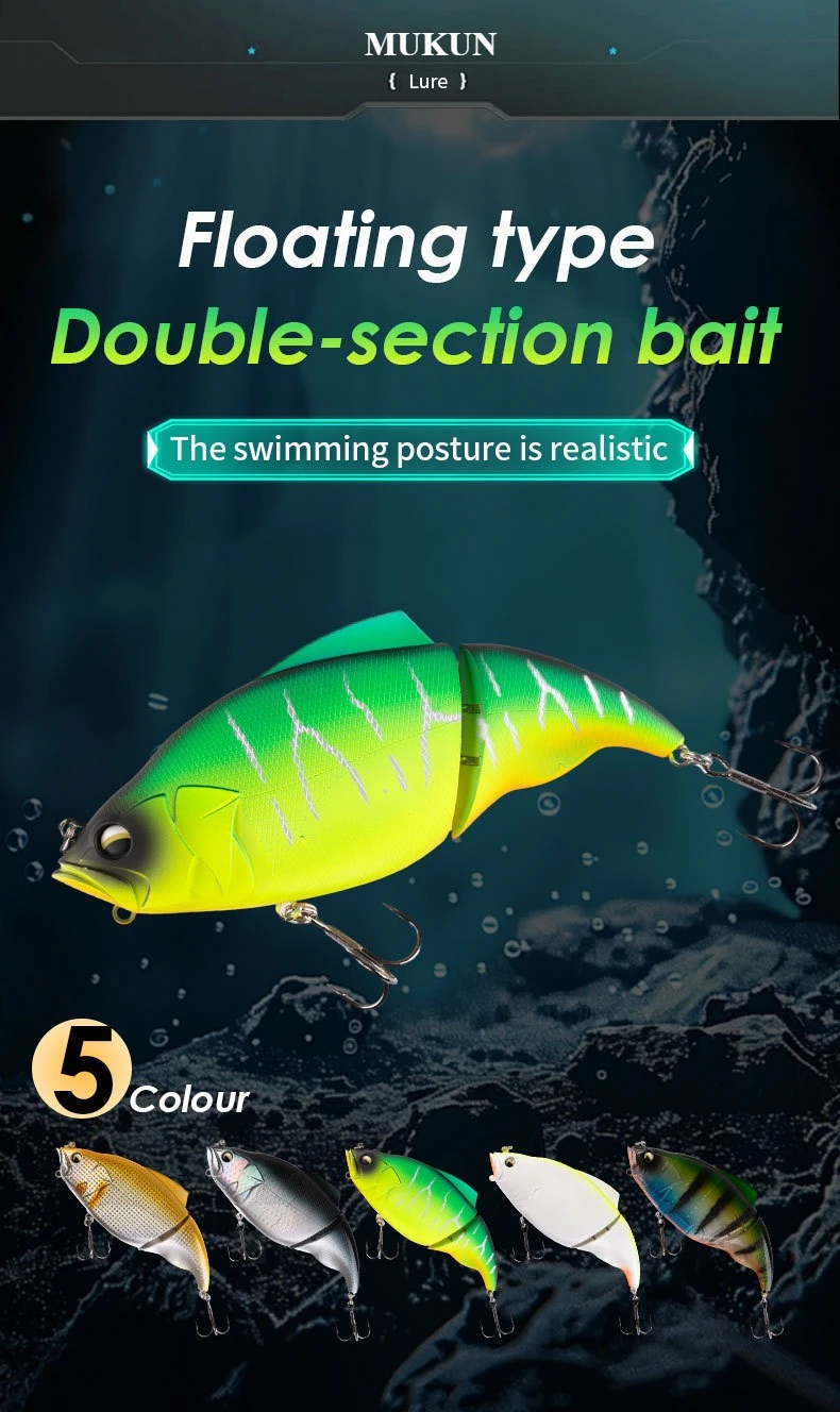 Señuelo articulado MUKUN SWIMBAIT JOINT BAIT visto de perfil