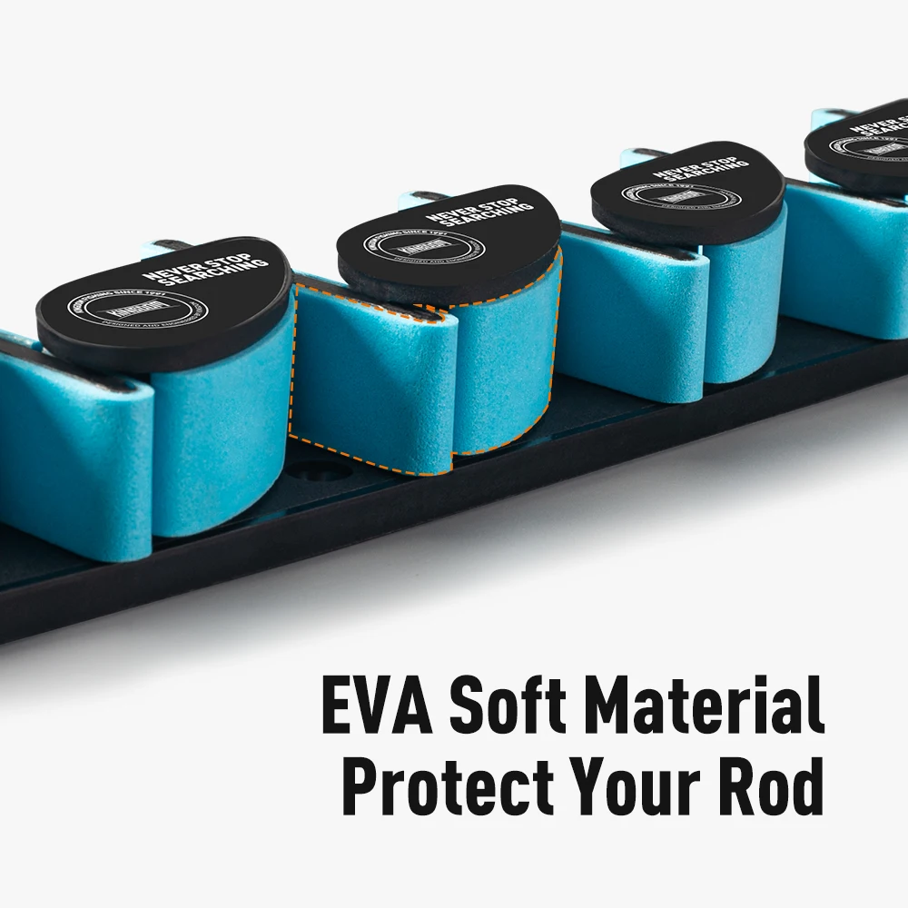 Estante de exhibición de caña Kingdom, soporte de pared para caña de pescar con 6 agujeros, marco fijo de pantalla Vertical Simple para almacenamiento de caña - imagen 4