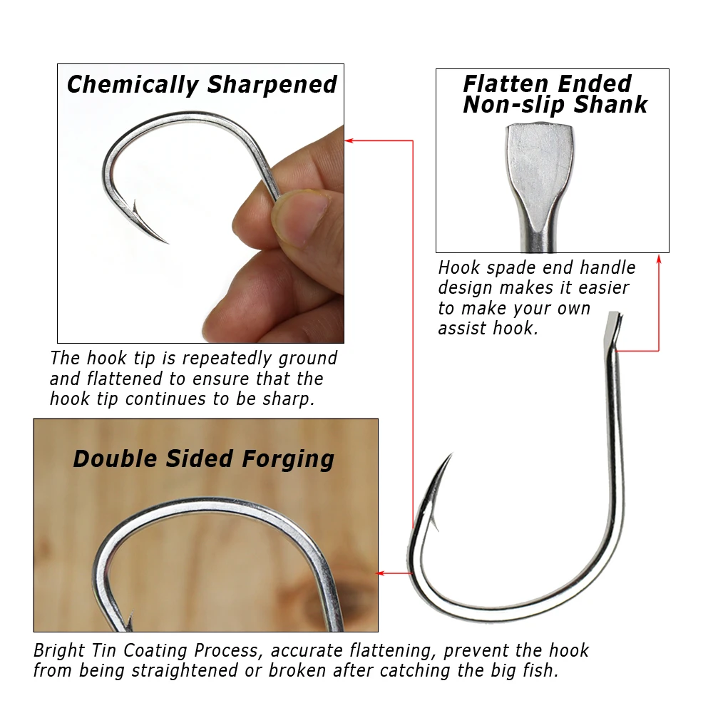 Wifreo-anzuelos de ayuda para pesca en agua salada, 10/20 piezas, para pesca lenta, trucha, Lucio - imagen 3