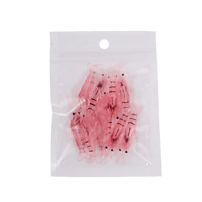 10 Uds. Señuelos tipo Gamba, Señuelos de pesca suaves para agua dulce y salada, juego de cebo luminoso para camarones con cuentas de gancho afiladas - imagen 4