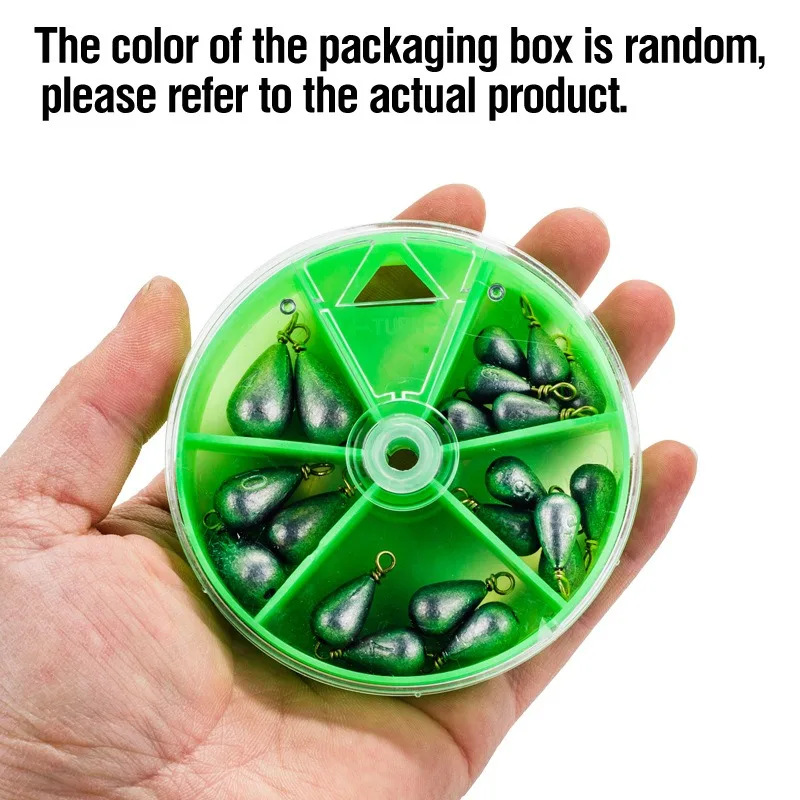 22 unids/caja pesas de pesca plomos de pesca en forma de lágrima plomo de pesca Bass Casting Drop Shot pesas para agua salada agua dulce - imagen 2