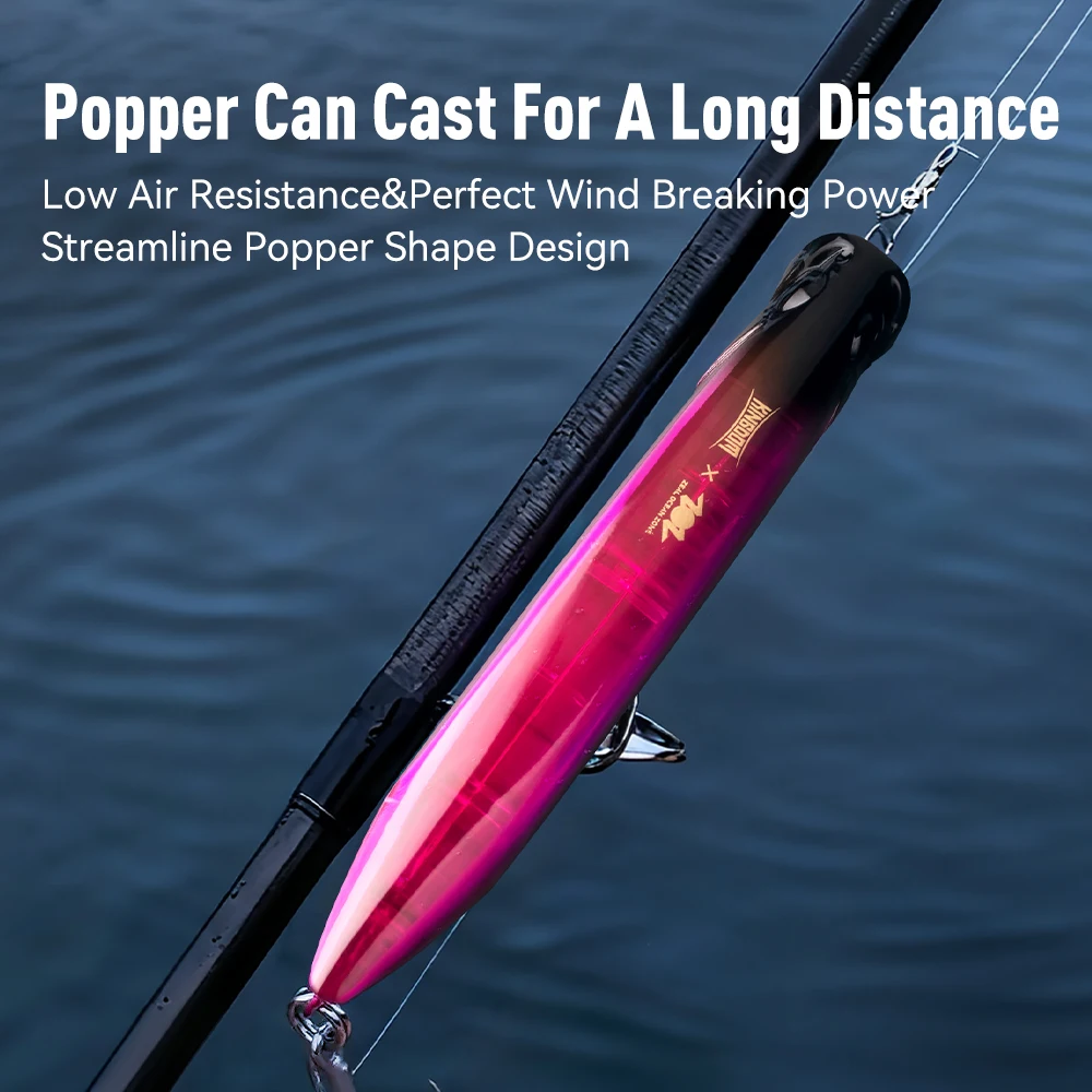 Koninkrijk Popper Vissen Lokken 37.5g 58g 79g Zoutwater Kunstaas Topwater Wobblers Trolling Popper Jerkbait voor Bass Vissen - imagen 4