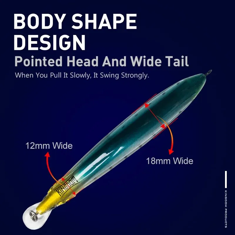 Kingdom Sea-señuelo de pesca de 23g, 120mm, 30g, 130mm, Jerkbait, Minnow flotante, Wobblers, Swimbait duro, aparejos de pesca para lubina - imagen 3