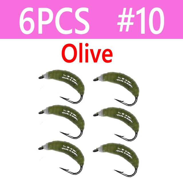 6pcs Olive Size 10