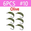 6pcs Olive Size 10