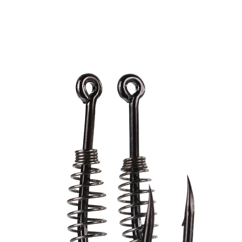 10 Uds. Anzuelo de pesca de resorte con ojos para carpa plateada, superficie de carpa cabezona, anzuelos inferiores, objetos grandes, pesca Original de alto carbono - imagen 3