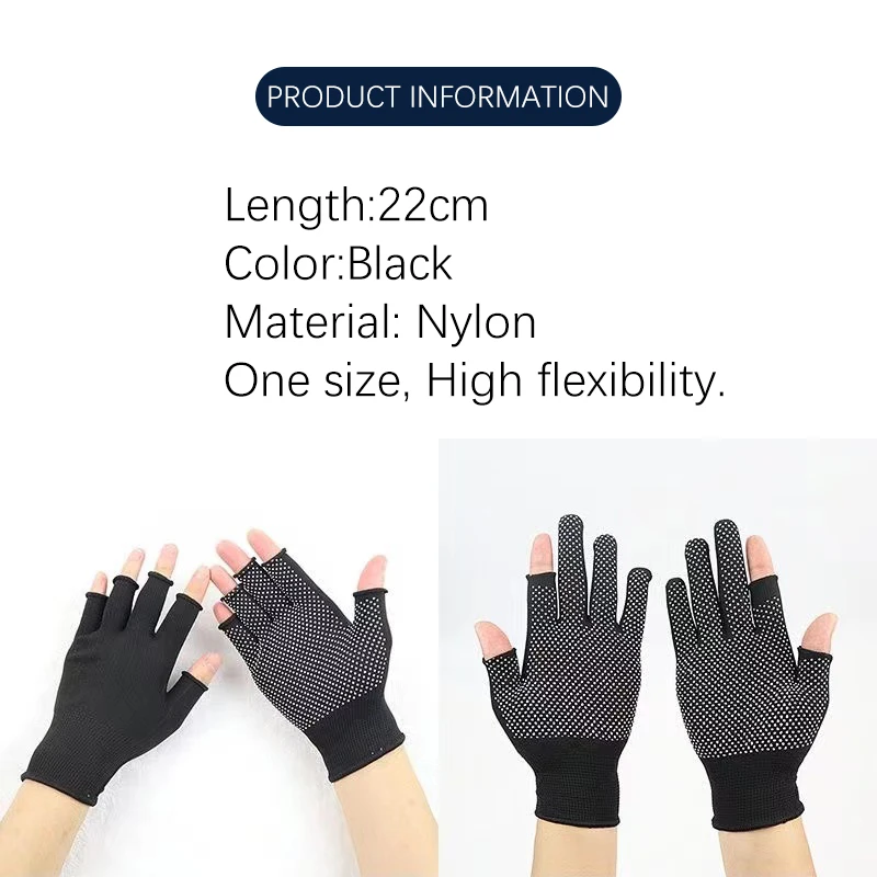 DNDYUJU guantes de pesca antideslizantes de nailon dos dedos dispensación corte pesca deportes al aire libre guantes de pesca transpirables medio dedo - imagen 3