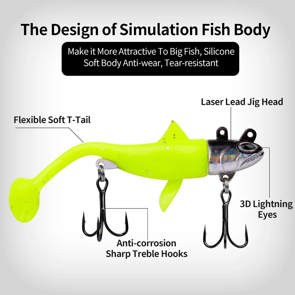 Señuelo de pesca Jigging Wobbler con ojos 3D, cebo de silicona Artificial para lubina, Lucio, Carpa realista - imagen 4