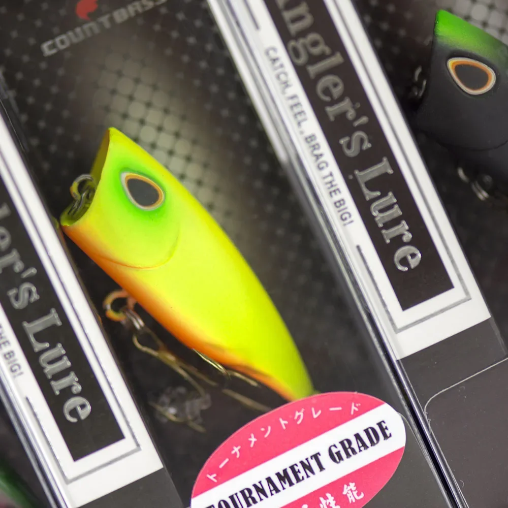 Señuelos de pesca con cebo duro Countbass Popper, Wobbler, tapón de agua dulce para pesca de lubina, 40mm, 3,6g