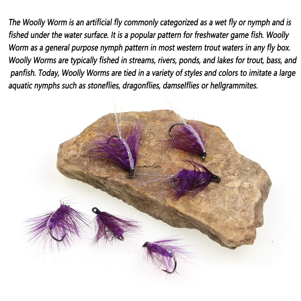 Bimoo 8PCS # Cebo de ninfa Artificial con mosca de gusano lanoso de chenilla sintética con respaldo de 4 Flash para señuelos de pesca de perca de trucha - imagen 5