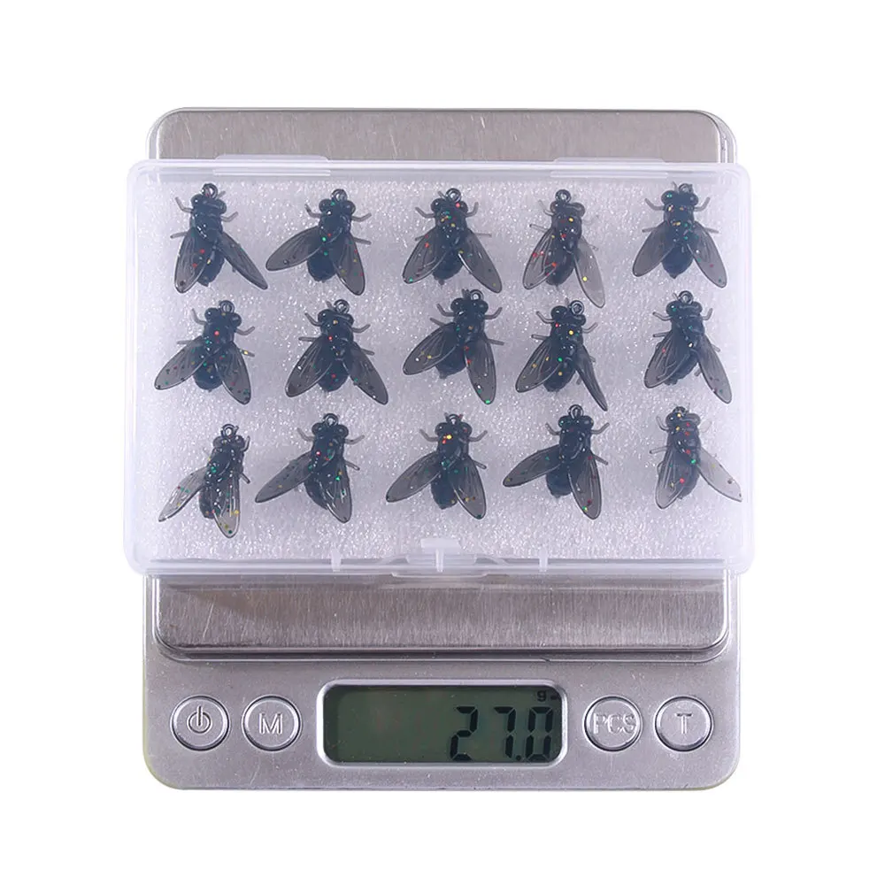 15PCS PVC Fly Fishing Flies Soft Rubber Fly Fishing Lures Lifelike Flies Insects Lures Barbed Hooks Fishing Accessories - imagen 4