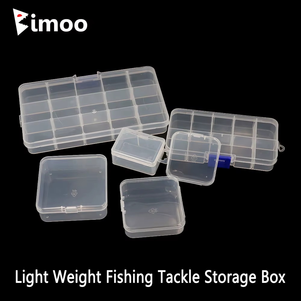 Bimoo, 1 unidad, caja de almacenamiento de aparejos de pesca de plástico ligero para almacenamiento de cuentas de ninfa húmeda y seca, señuelo de pesca, accesorios para anzuelos - imagen 2