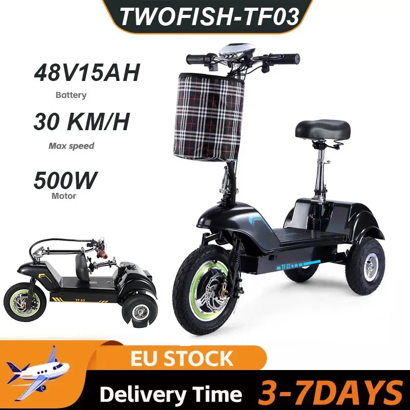 Patinete Eléctrico Plegable 3 Ruedas TWOFISH para Adultos