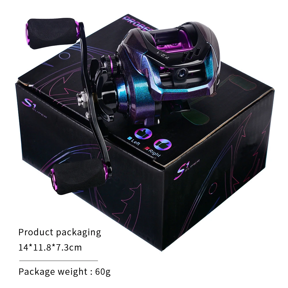 Carrete de Baitcasting 9 + 1BB, carrete de fundición ultraligero 7,2: 1, relación de engranaje, carrete de pesca de Metal liso para pesca en agua dulce y salada - imagen 3