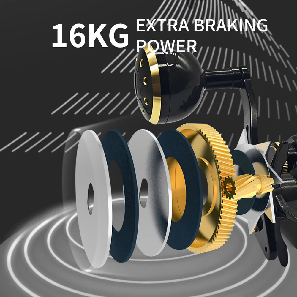 Carrete de Baitcast eléctrico para pesca en el mar, 6 + 1BB TDC3, cuerpo de carbono, carrete de Baitcasting, arrastre máximo de 16kg, señuelo agitador lento, rueda de Metal para exteriores - imagen 4