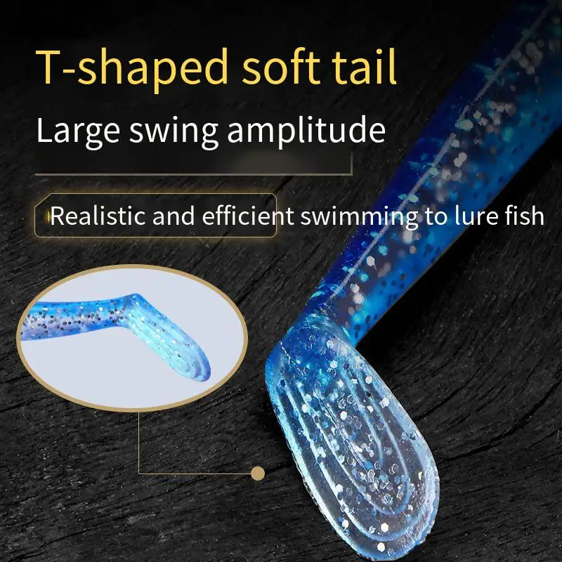 Jig Head con Vinilo T-Tail – Swimbait Artificial que se Hunde - imagen 4