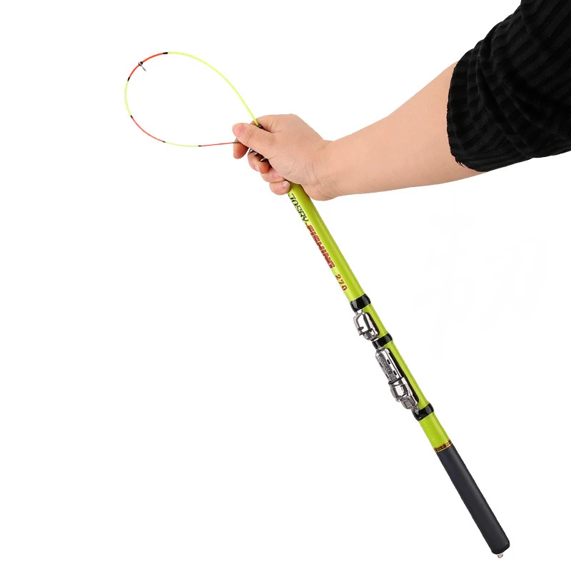 Caña de pescar giratoria, caña de pescar telescópica portátil, ultracorta, de cola suave, de viaje, FRP, 1,5 M-3M - imagen 4