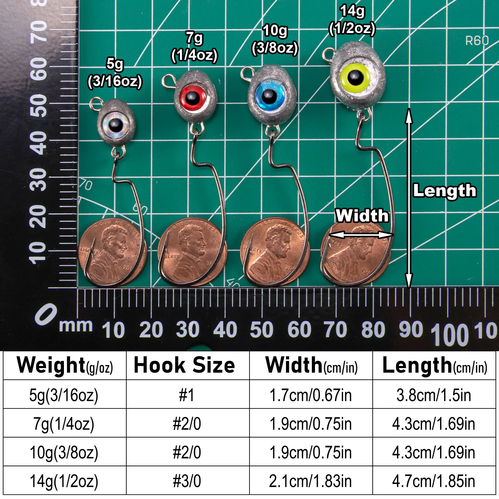 5/10 Uds Swimbait Jig Heads Bass Fishing Jig Texas Jig sin malezas EWG ganchos señuelo de pesca de agua dulce Jig Head Hook Shaky Jig 5g-14g - imagen 2