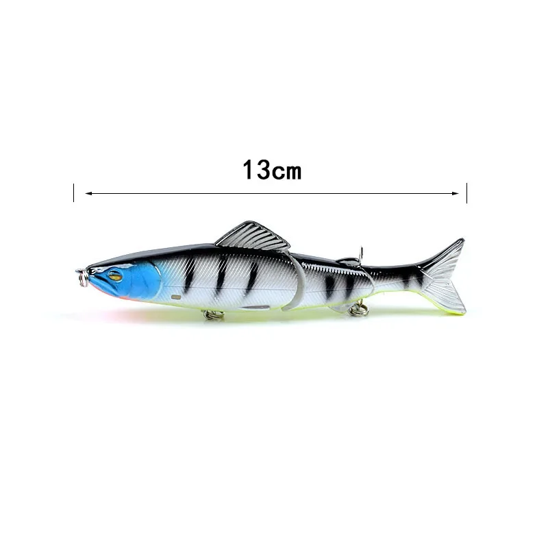 Señuelo de pececillos de 13cm y 18,5g, cebo Artificial Wobblers de 2 secciones, anzuelos triples, Crankbait, aparejos de Pesca - imagen 3