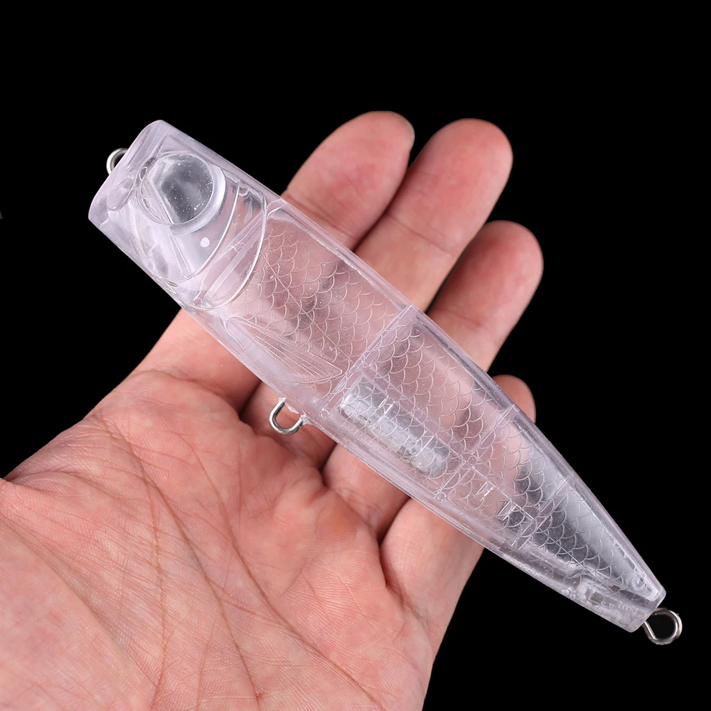 Chan'sHuang, 5 uds., cebo en blanco sin pintar, flotante/hundimiento, gran juego Popper Wire Go Through, señuelo de pesca Artificial DIY - imagen 3