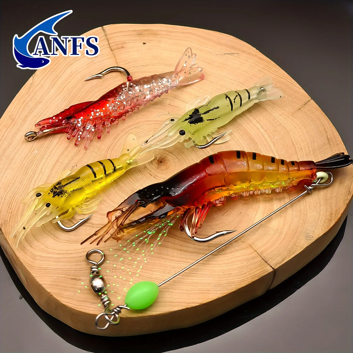 ANFS 17 piezas Kit de señuelos tipo camarón: diseño surtido de cebos artificiales realistas, ideal para agua dulce y salada - imagen 3