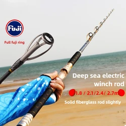 FUJI Super duro barco de aguas profundas carrete eléctrico Jigging caña cebo 1500-3000g alto carbono Deap océano caña de pescar 1,8 m2,1 m2,4 m2,7 m3 m