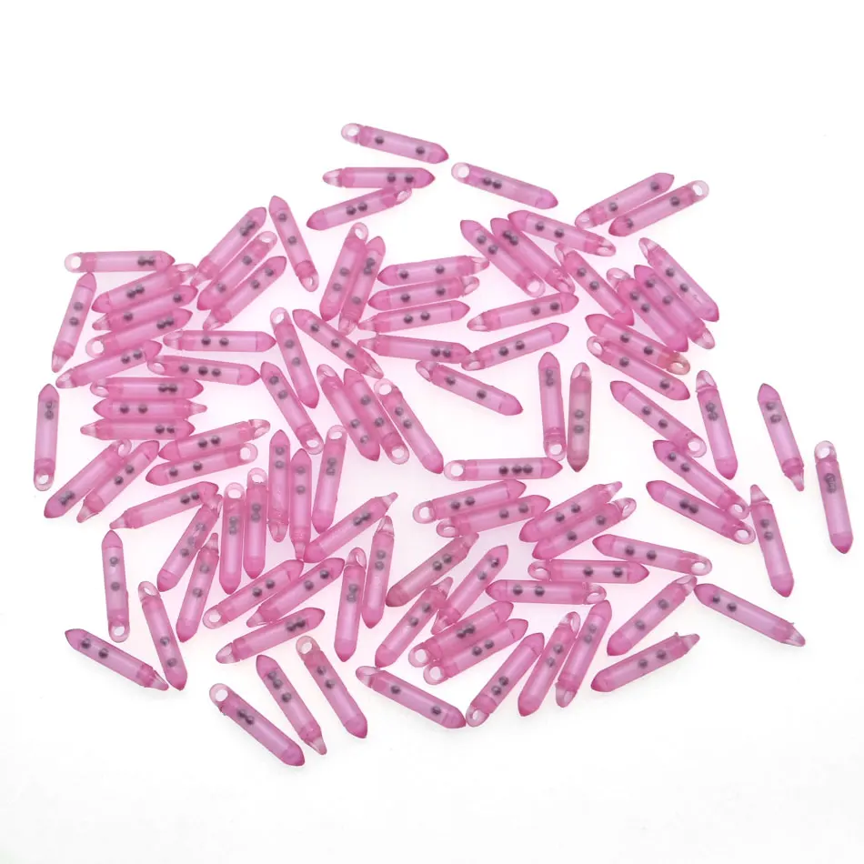 JYJ 17mm * 3mm 2 bolas tubo sonajero luminoso golw PVC accesorios de pesca suave gusano tubo sonajero batido - imagen 3