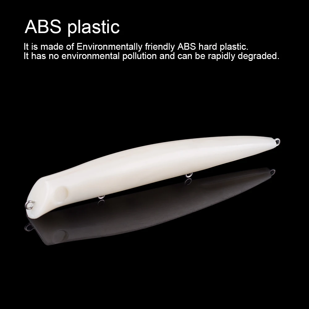 Hanlin-Señuelos de Pesca de plástico duro, 5 piezas/10 piezas, 13CM, 12,5G, andador sin pintar - imagen 5