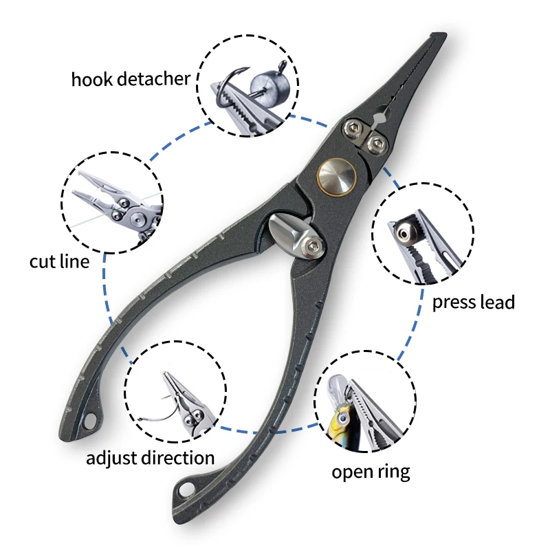 RUKE-Alicates multifuncionales de acero inoxidable para pesca y cortador de cables, herramientas portátiles para pesca, senderismo, Camping y uso doméstico - imagen 4