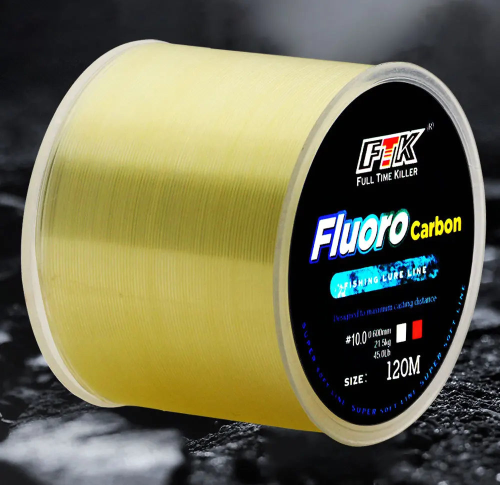 Línea de pesca recubierta de fluorocarbono de 120M, plomo de fibra de carbono, señuelo de pesca, línea de hundimiento, equipo de pesca de tiro lejano - imagen 2