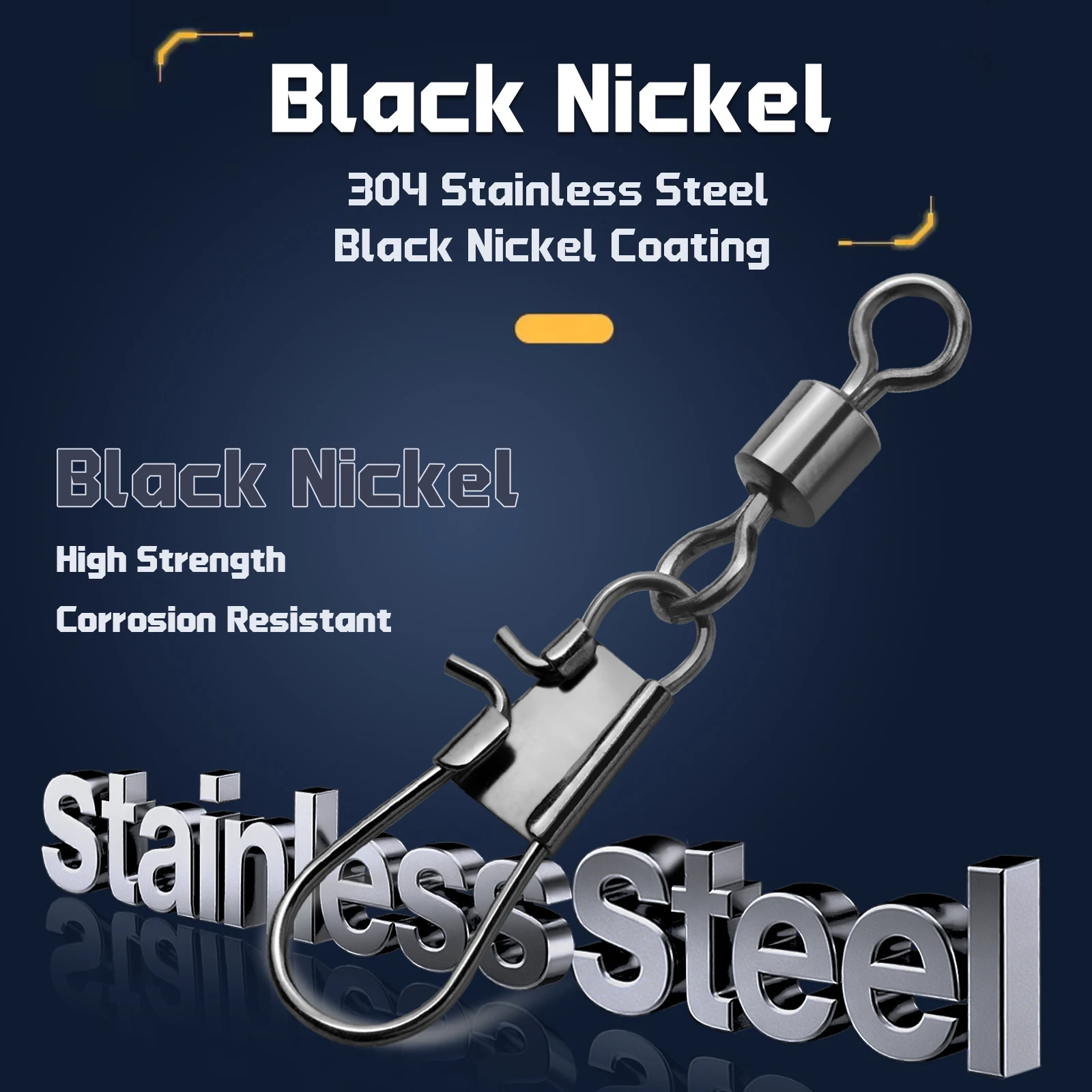 Giratorios de pesca de 9KM con broche de enclavamiento, broche giratorio de pesca para aparejos de agua dulce y salada, 50 ~ 200 piezas a granel - imagen 2