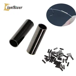 LIONRIVER Tubo cobre redondo para sedal – Manguitos engarzados negros