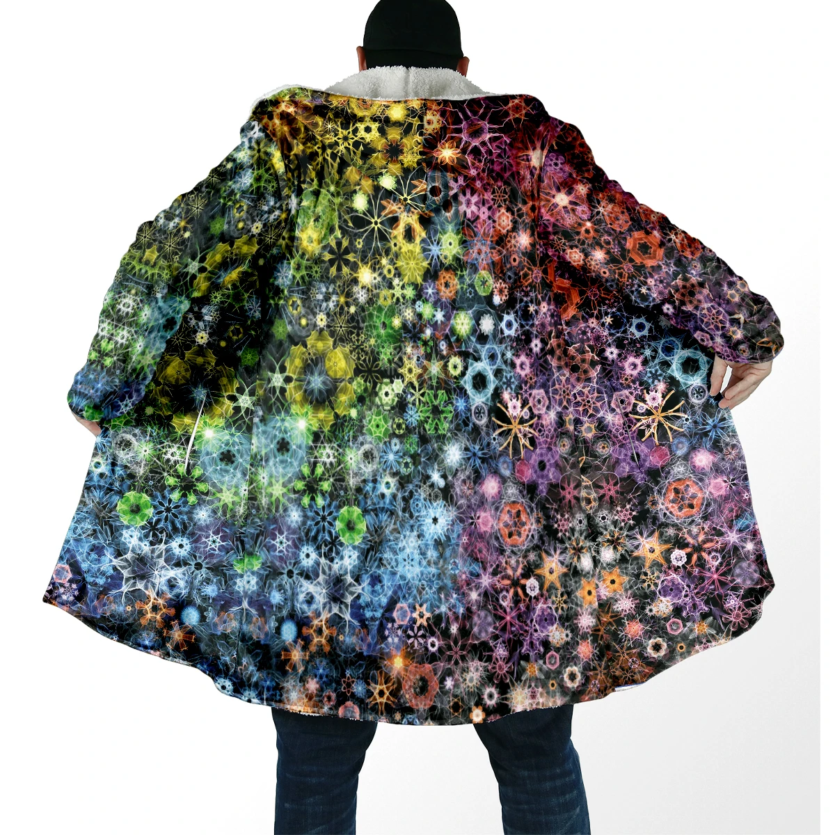 Capa de invierno unisex DP103 – Estampado psicodélico 3D con capucha - imagen 4