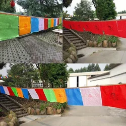 Bandera de oración budista tibetana en seda artificial para decoración