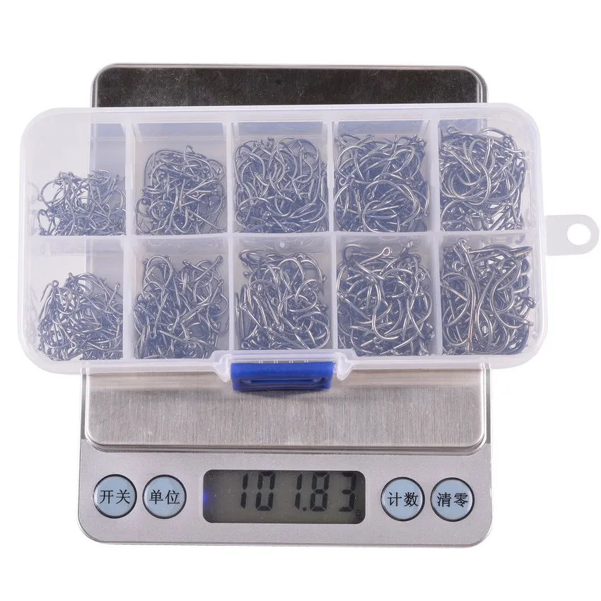 Juego de anzuelos de pesca de 200/300/400/500/600 piezas, anzuelos de púas de acero con alto contenido de carbono, aparejos de pesca para agua dulce y salada - imagen 4