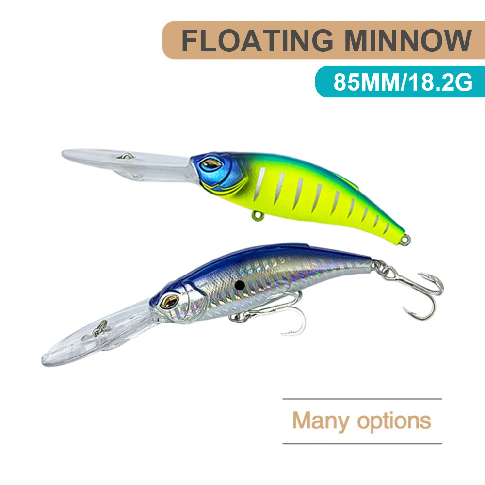8,5 cm 18,2g Señuelos de Pesca flotante Minnow Wobbler fundición larga buceo profundo Swing Jerkbait cebo duro Artificial trucha lubina MN713 - imagen 3