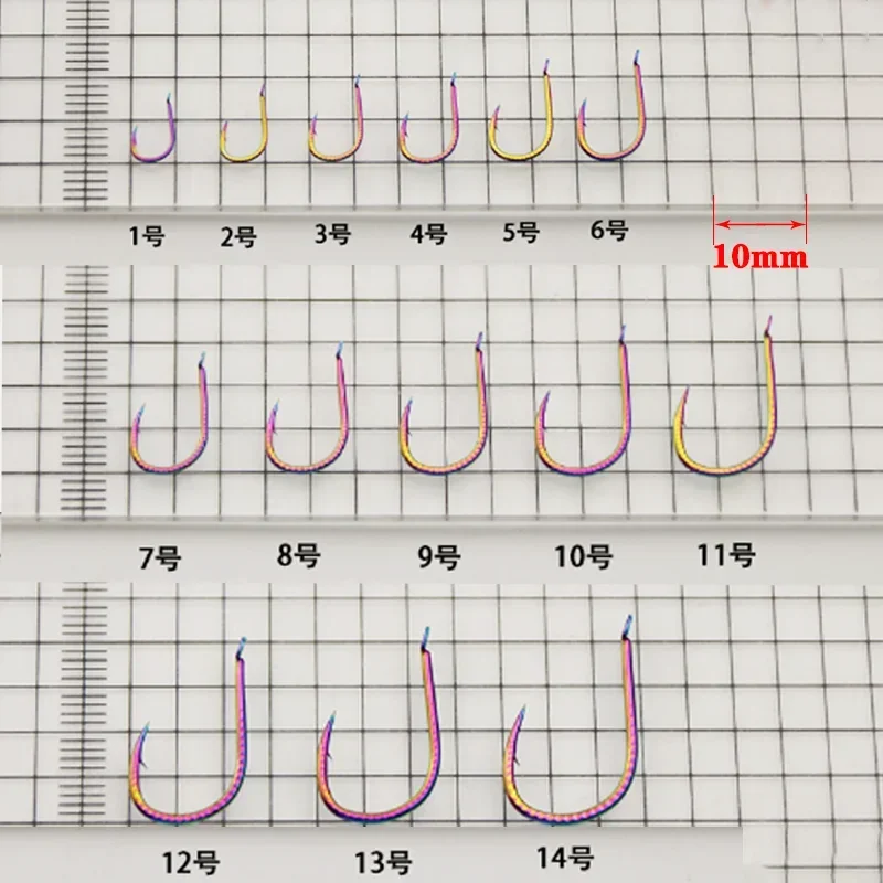 Anzuelos de Pesca sin ojo, anzuelos de 50 piezas, 2 #-15 #, anzuelo de púas para carpa, deslumbrante, Material de Pesca, accesorios - imagen 5